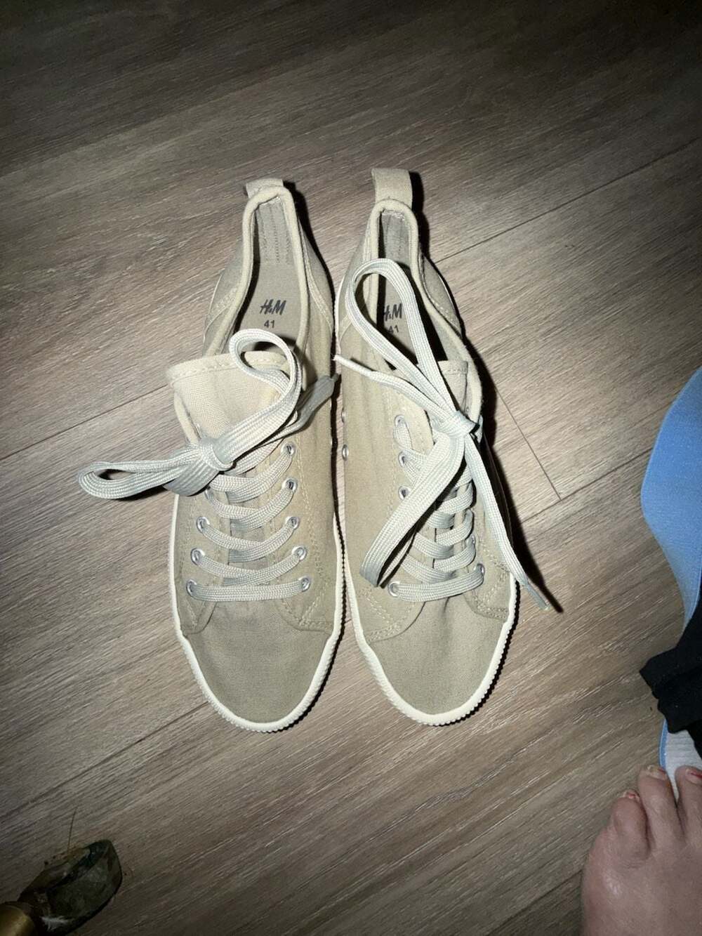 H&M Canvas Low Top Sneakers Khaki Size 41